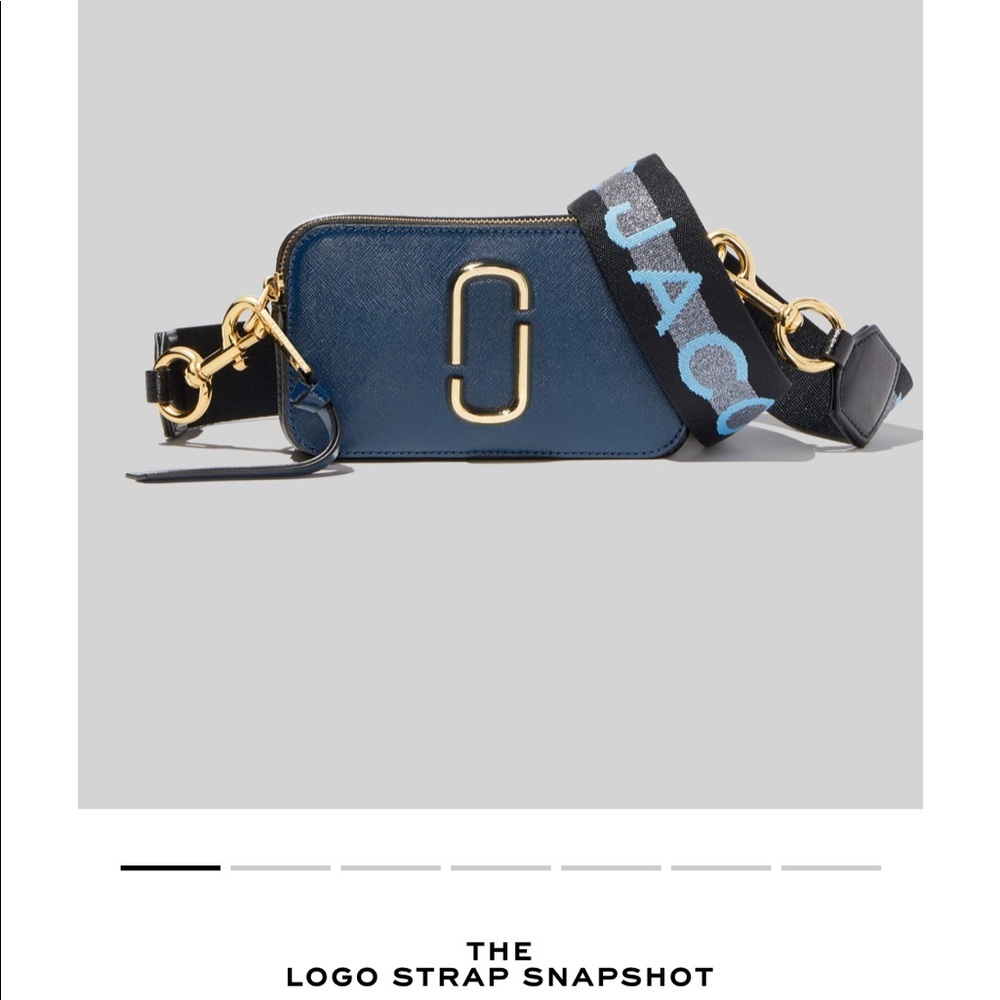 MARC JACOBS THE LOGO STRAP SNAPSHOT BLUE DENIM